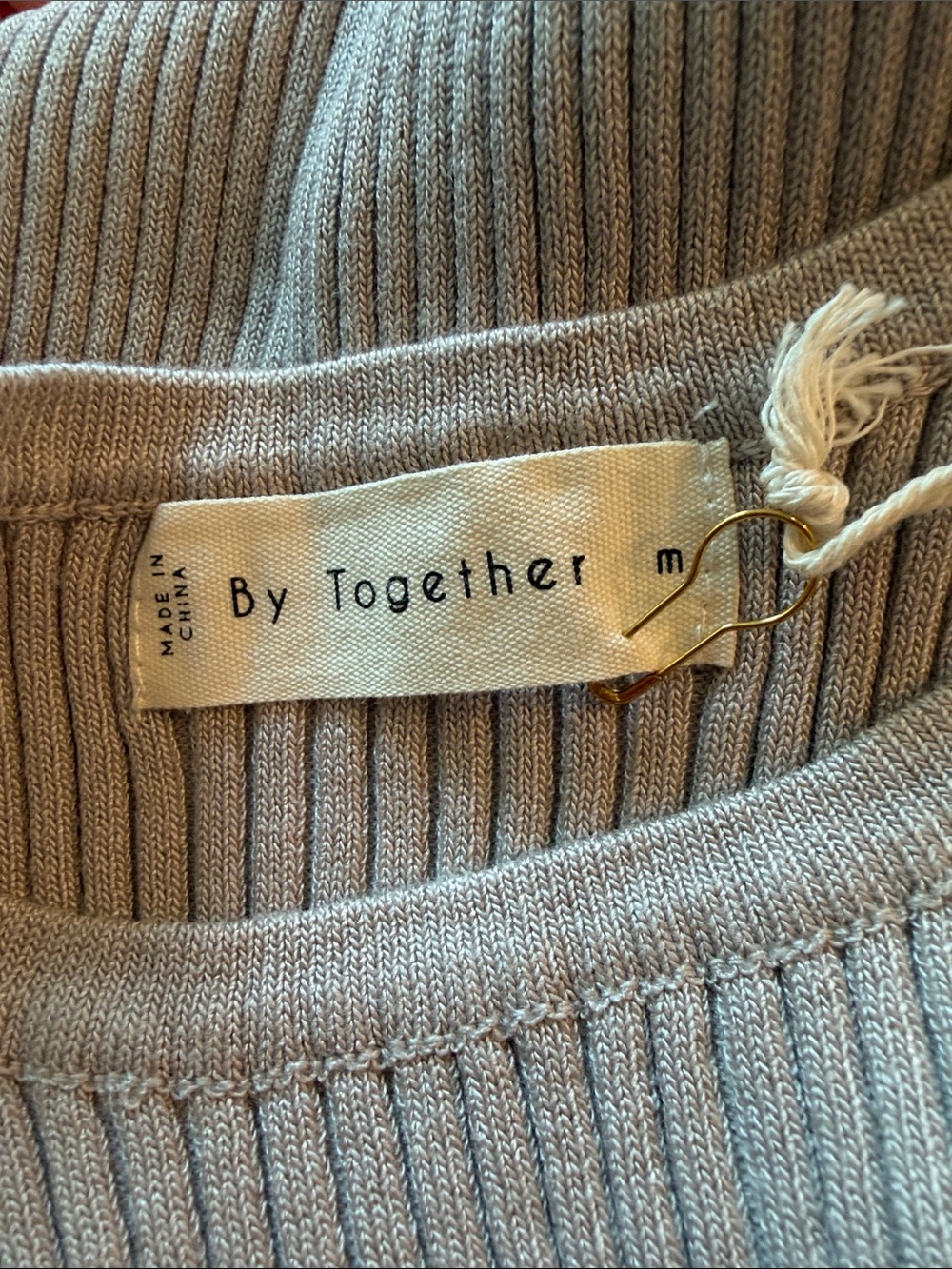 By Together Taupe Ribbed Racerback Tank medium - Picture 6 of 6